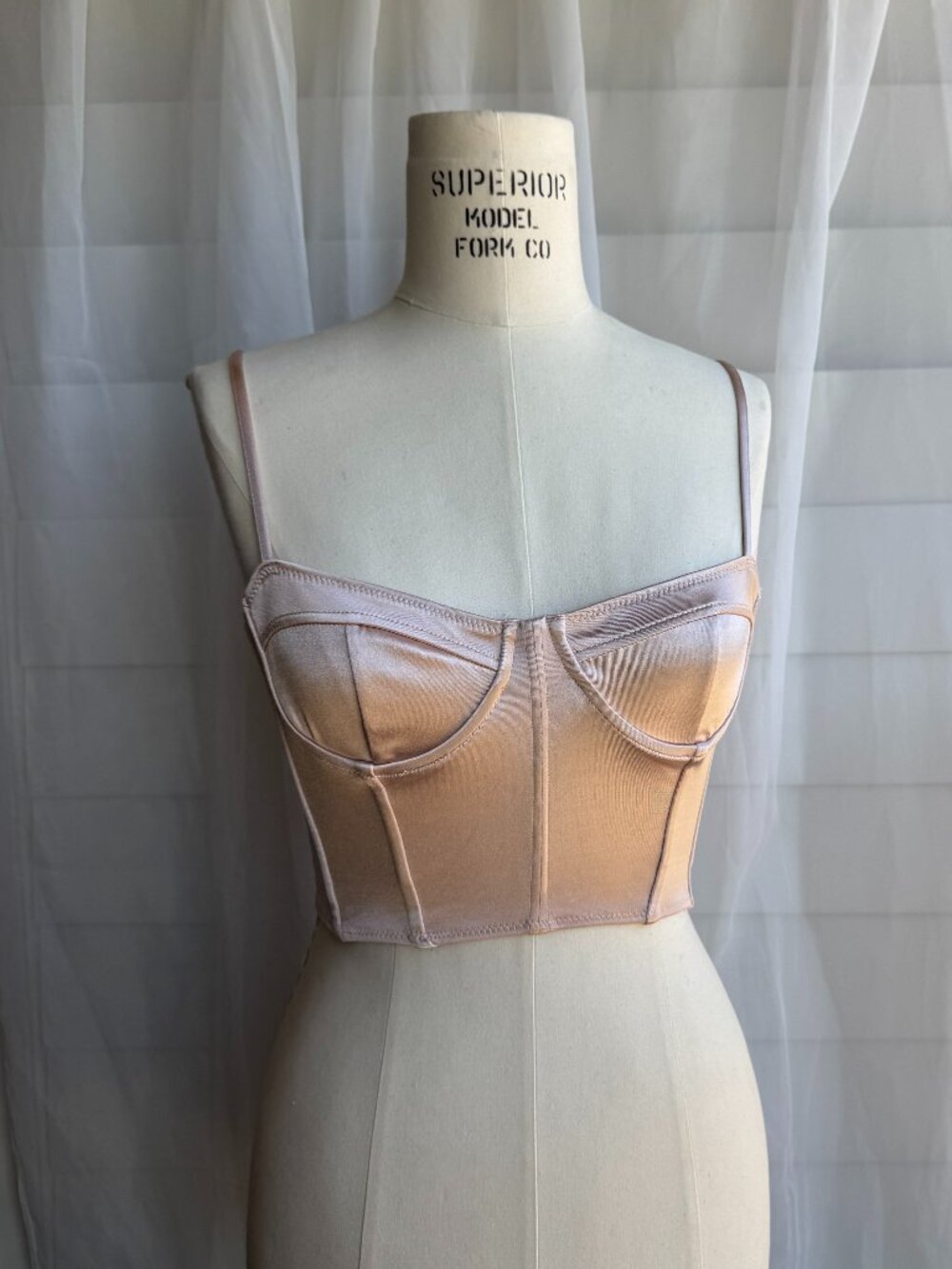 satin pink corset